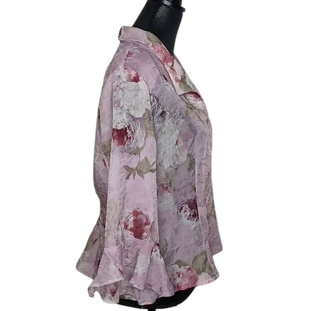 R & M Richards Vintage Lilac Floral & Feminine Blouse - 14 - Picture 7 of 9
